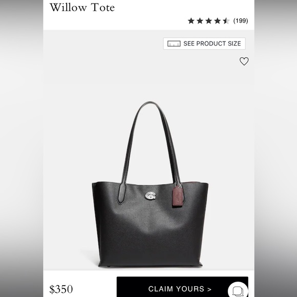 Coach Handbags - Coach Willow Tote